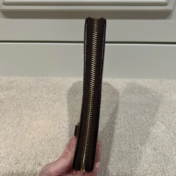 COACH Vintage Heritage Signature Stripe Zip Around Accordion Wallet F42380 - Picture 8 of 10